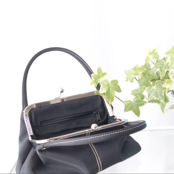 COPY - VINTAGE BLACK PURSE w/ WHITE STITCHING - Picture 4 of 4